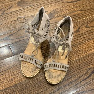 Dolce Vita Taupe Lace-Up Sandals